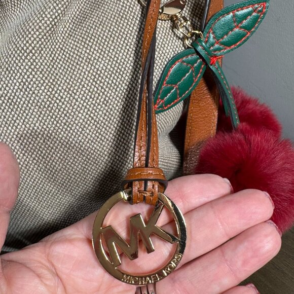 Michael Kors Marina Canvas Drawstring Bucket Bag - Rope & Tassel Detail - Picture 3 of 14